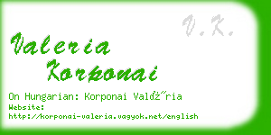 valeria korponai business card